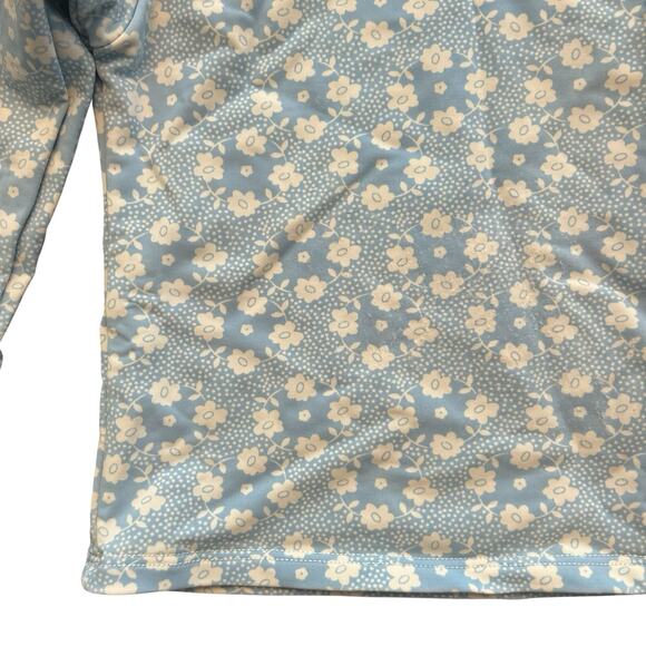 Minnow Swim Shirt Size 1 Blue Floral Girls Longsleeve Rash Guard Sun Block (4) - Picture 5 of 8